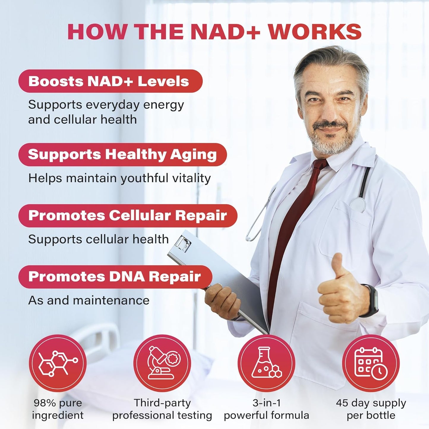 Zooone- NAD+ Supplement 30pcs, Premium Nicotinamide Riboside & Resveratrol, DNA Repair & Healthy Aging, Advanced NAD Supplement for Men & Women, Boosts Cellular Energy(Berry Flavor)